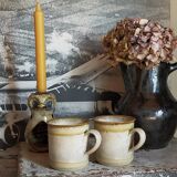 Candlestick "nice" ceramic potter vintage enamelled sandstone