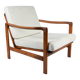 Fauteuil scandinave original Baczyk, années 1960, rénovation, beige, teck