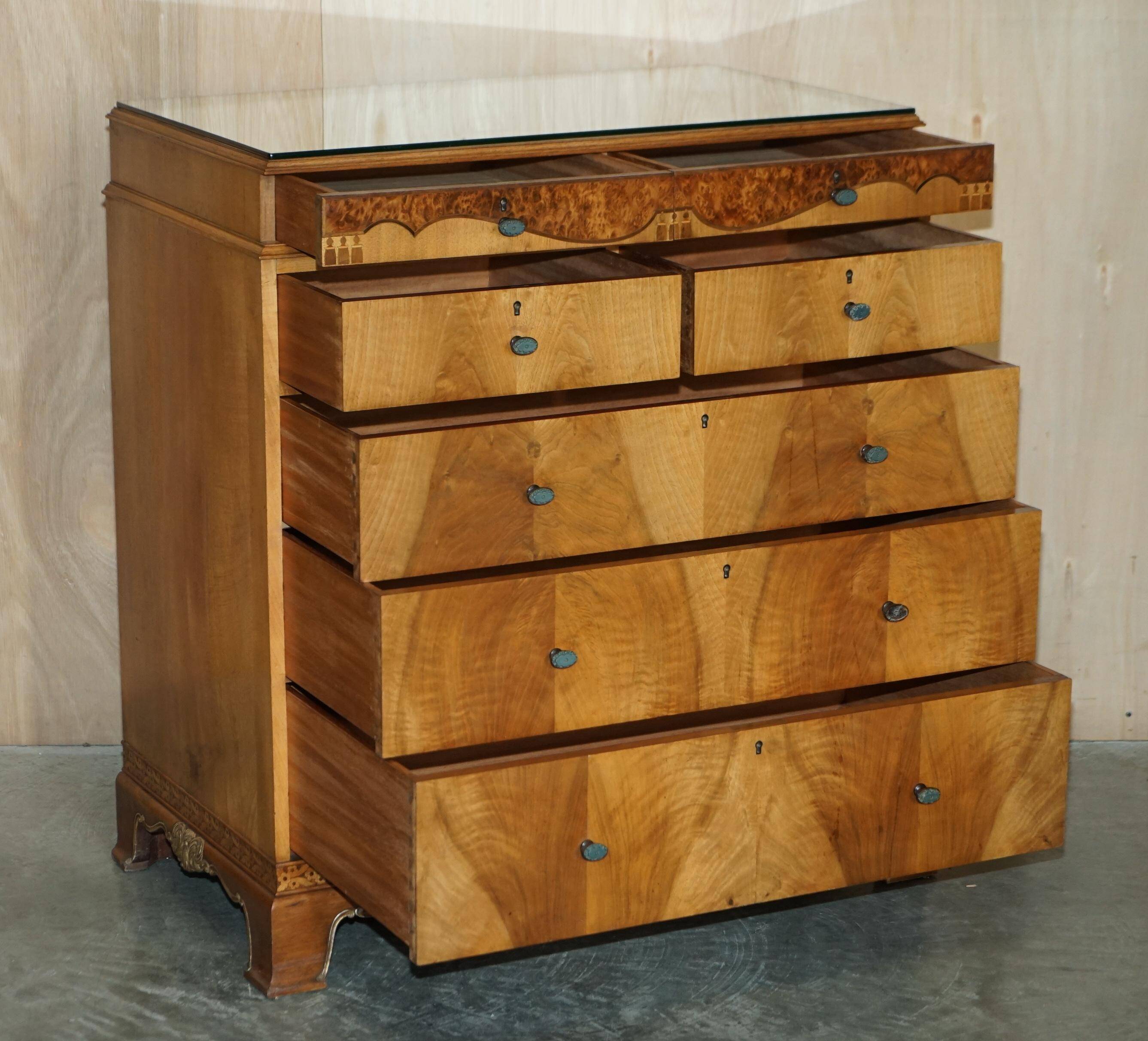 Burr Walnut Commode Waring & Gillow