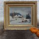 Oil on canvas signed "Snow Landscape in Switzerland"