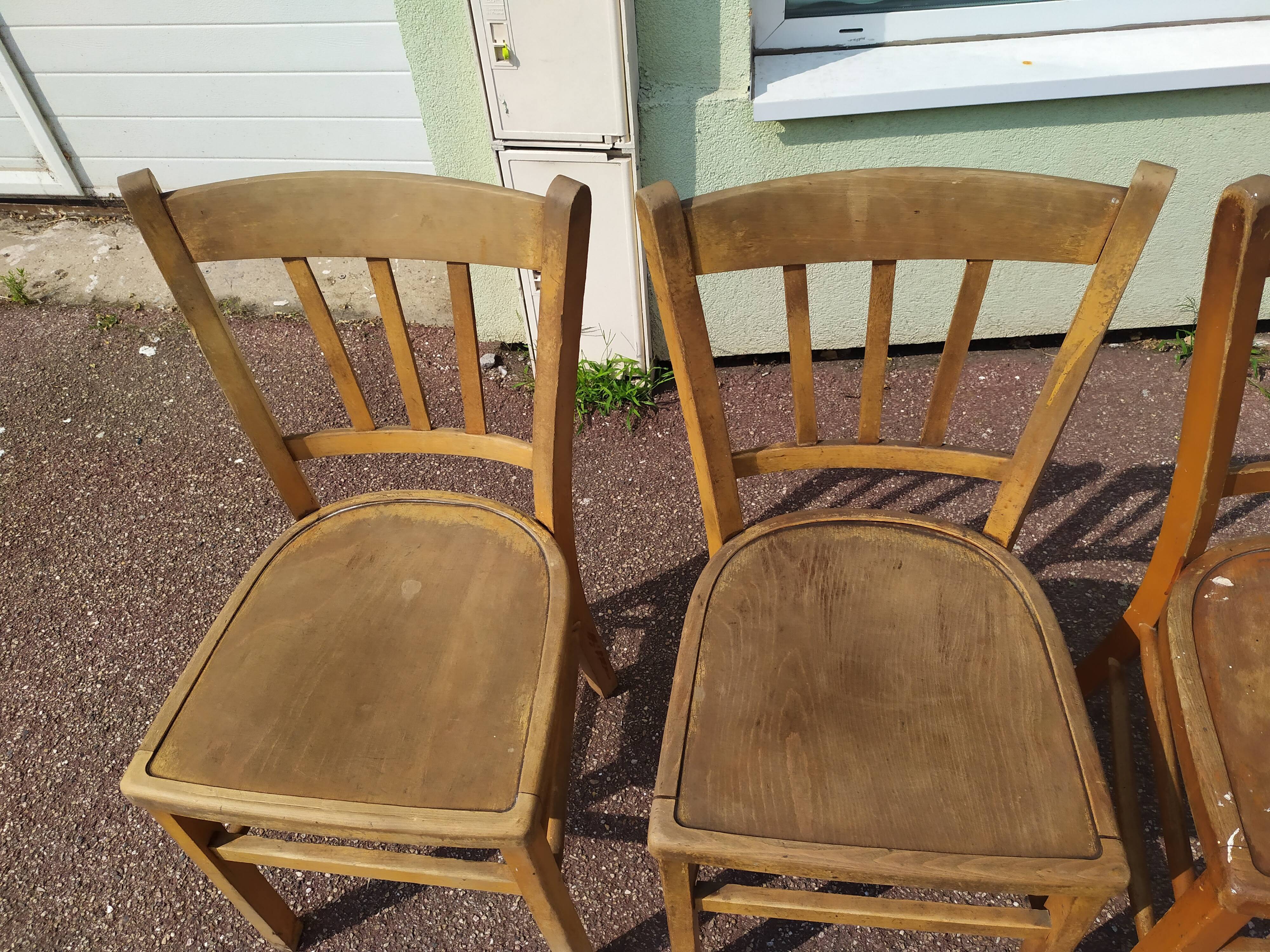 Set of 4 wooden chair bistrot farm