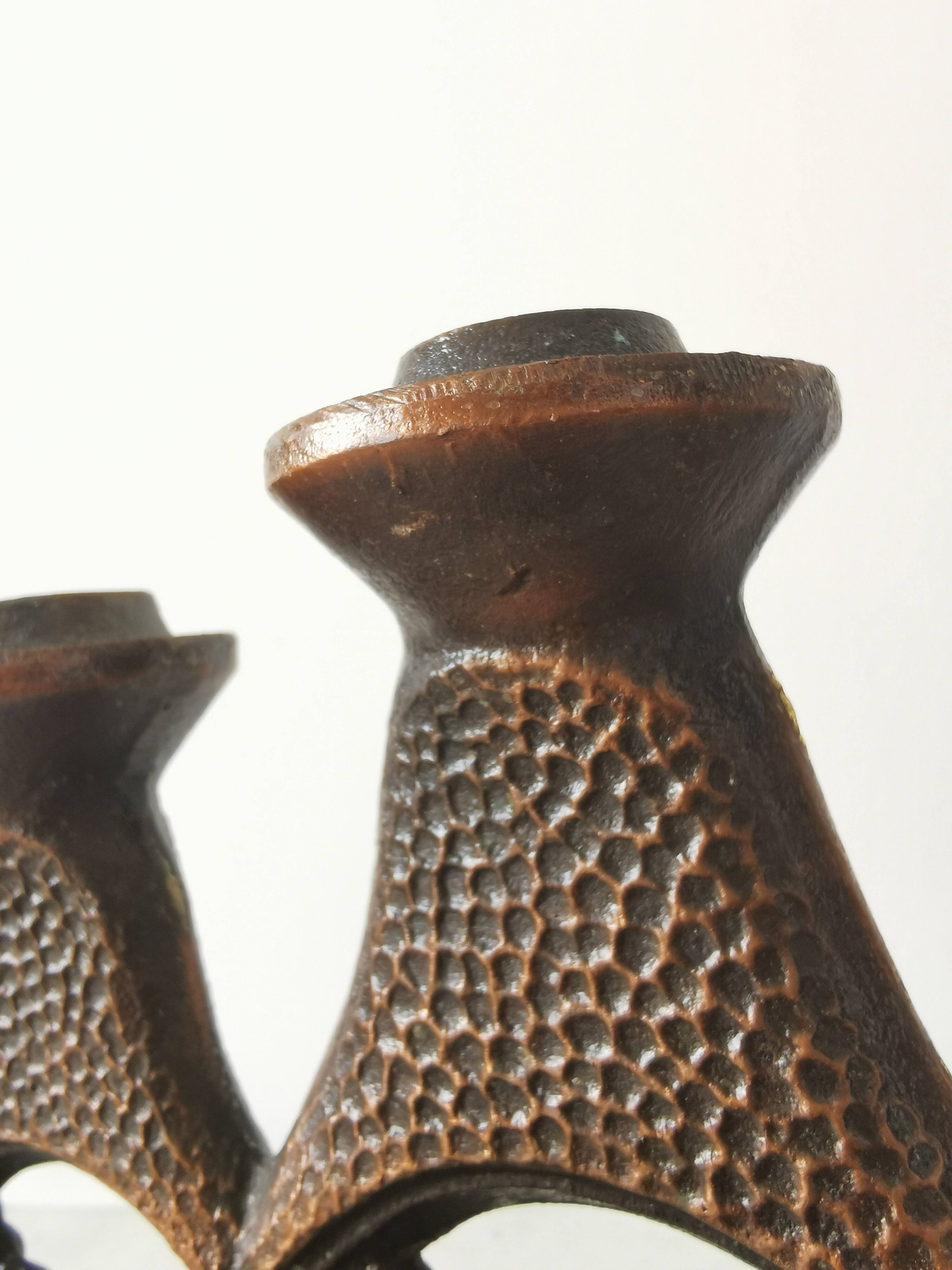 Vintage Russian Doll Candle Holder / 1960s Matryoshka Nesting 3 Candle Iron