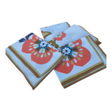 Serviettes de table fleuries neuves vintage