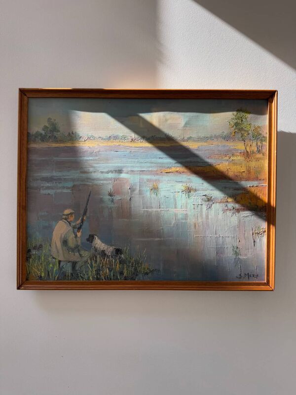 Tableau scène de chasse suzette mezie