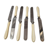 6 meat knives, ivory handle, late nineteenth