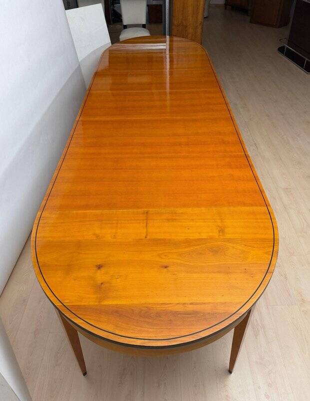 Extendable Biedermeier table in cherry wood, South Germany, 1880