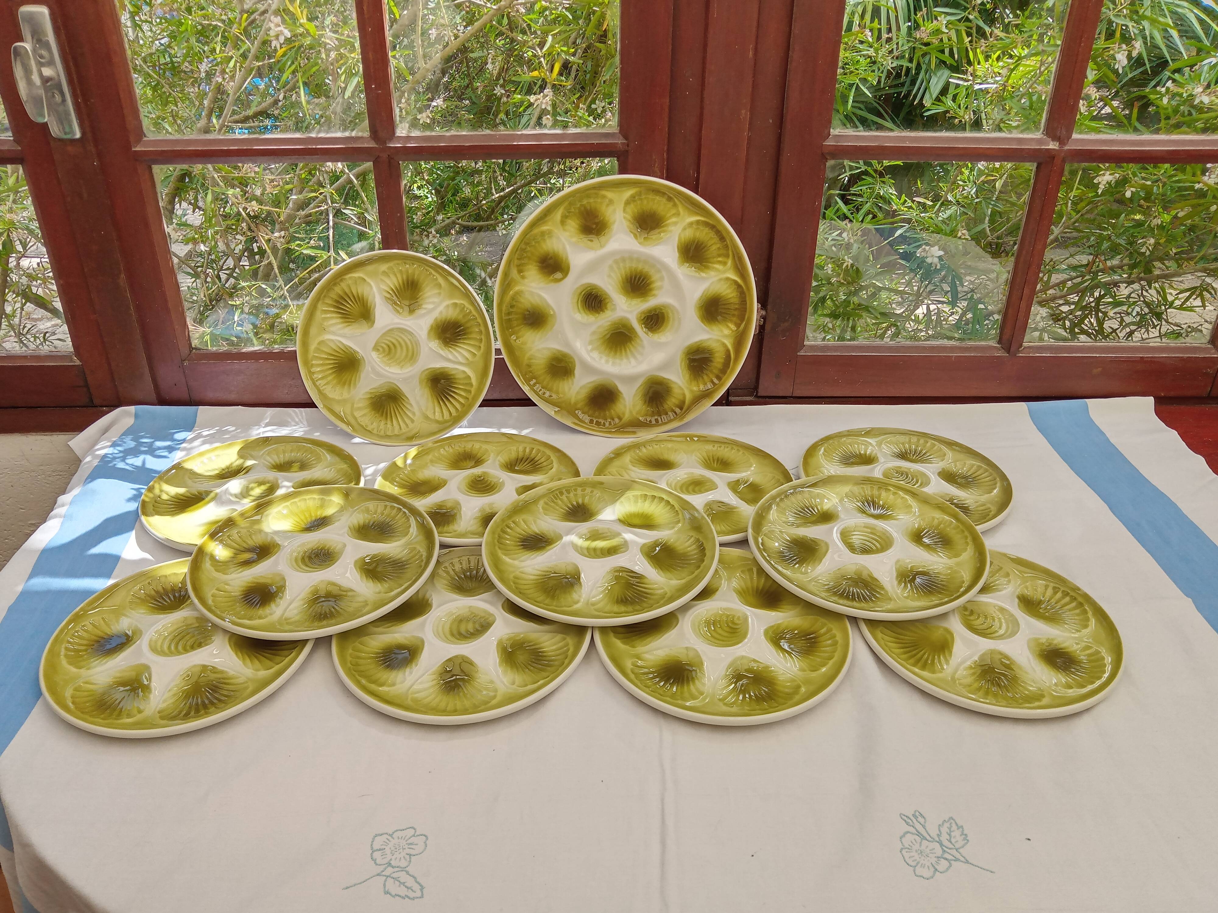 12 oyster plates and Moulin des loups dish