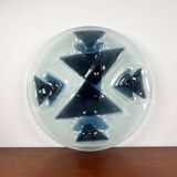 Large glass art bowl from mid-century Danish design, 1960s.