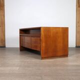 Curved Directors desk in walnut, Italy 1940s