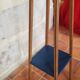 Deep Blue Wood Side Table with 2 Shelves Renovated