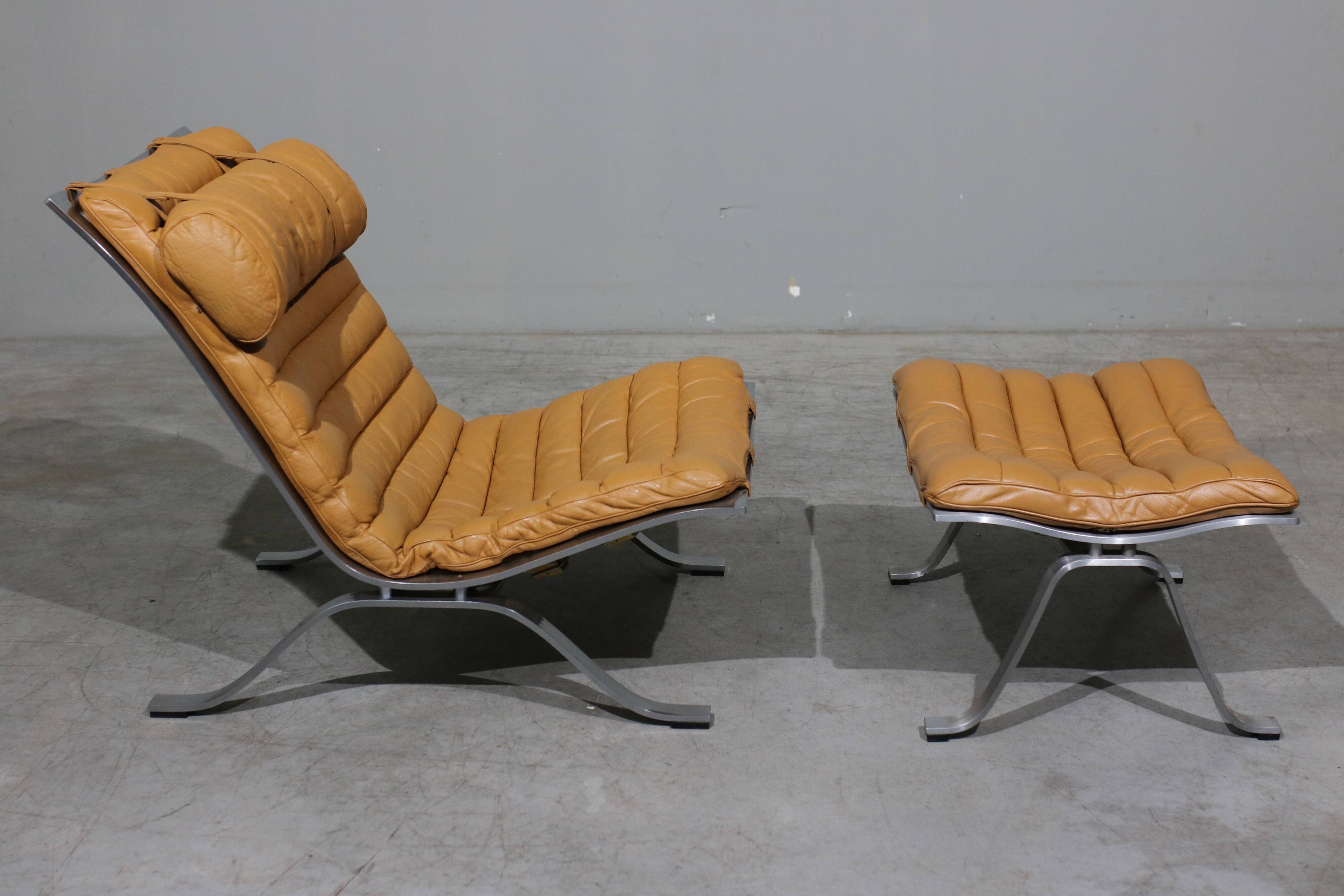 Lounge Chair and Ottoman from Arne Norell Ab, 1960s