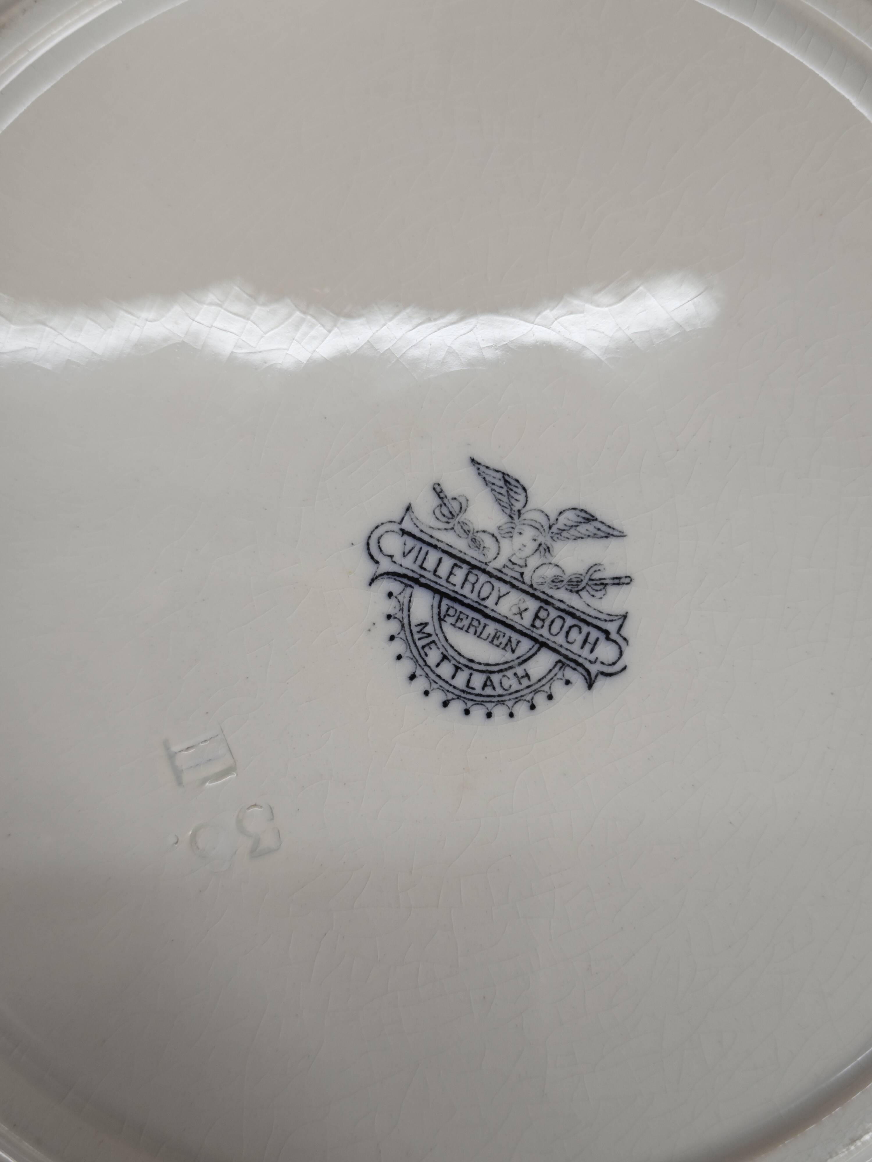 Set of 4 flat plates Terre de Fer Villeroy and Boch "Perlen"