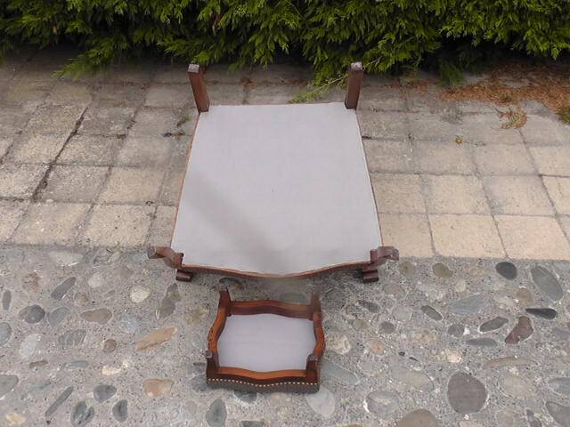 Voltaire armchair and footrest