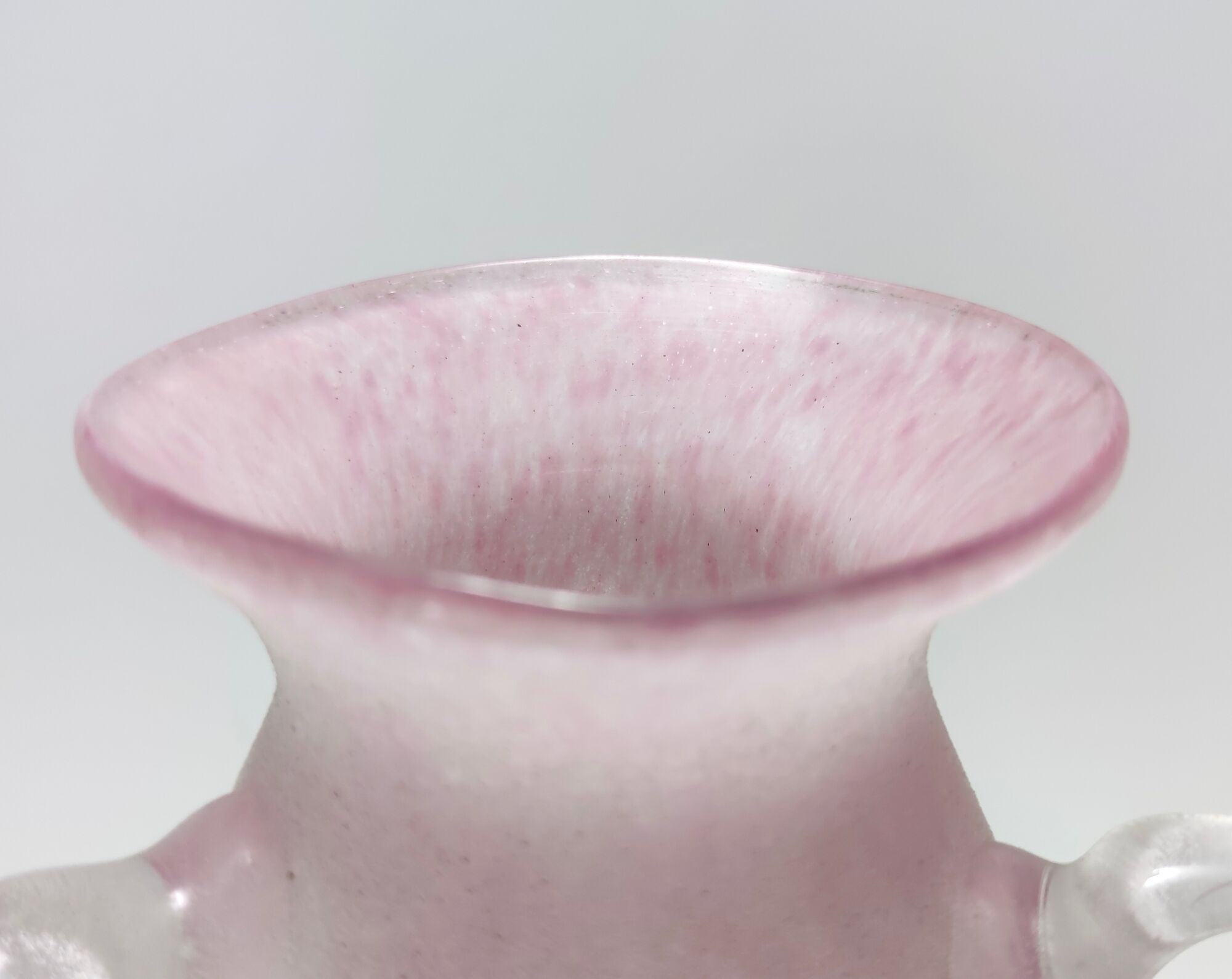 Postmodern pink scavo glass vase