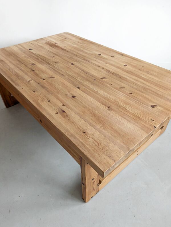 Table basse scandinave en pin, années 1970