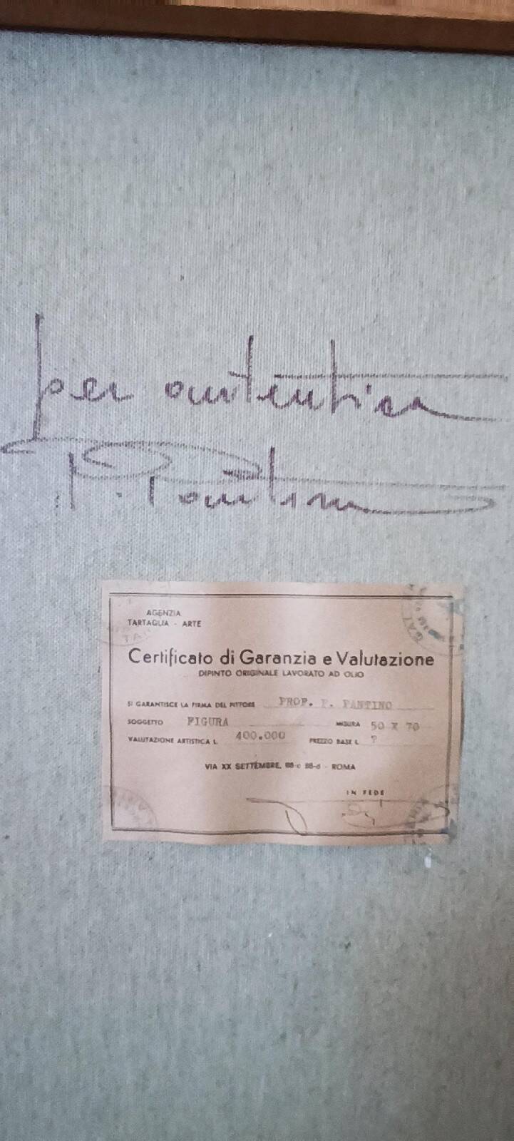 Oil painting on canvas portrait of a little girl - Pietro Pantino (1941-2020)