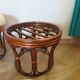Pretty pair of 2 bamboo and rattan stools with cushions - 80s - Vintage - set of 2