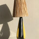 Free-form lamp, black and yellow ceramic - 1950s.