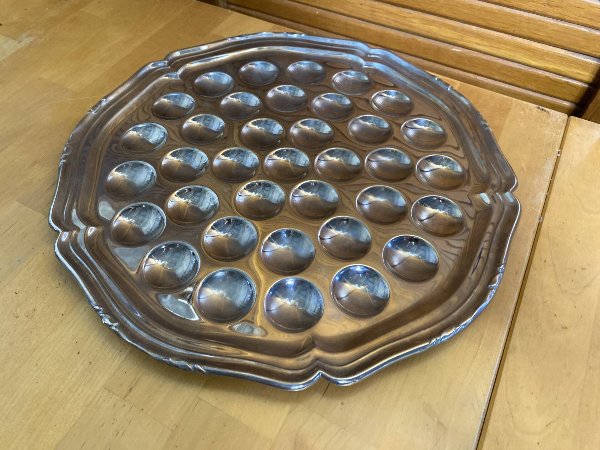 Old Plate Snails Stainless Steel Tray 36 Slots Made In France #E12