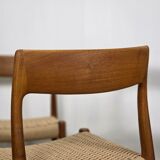 Niels Møller model 77 dining chair teak new papercord