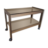Title: "Chic" Trolley - Brushed Steel & Smoked Glass - Style G