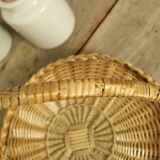 Wicker tray with handles