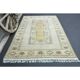 1970s Vintage Turkish Oushak Handmade Wool Cotton Beige Area Rug 161x230