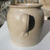 Pot or jug in glazed beige sandstone