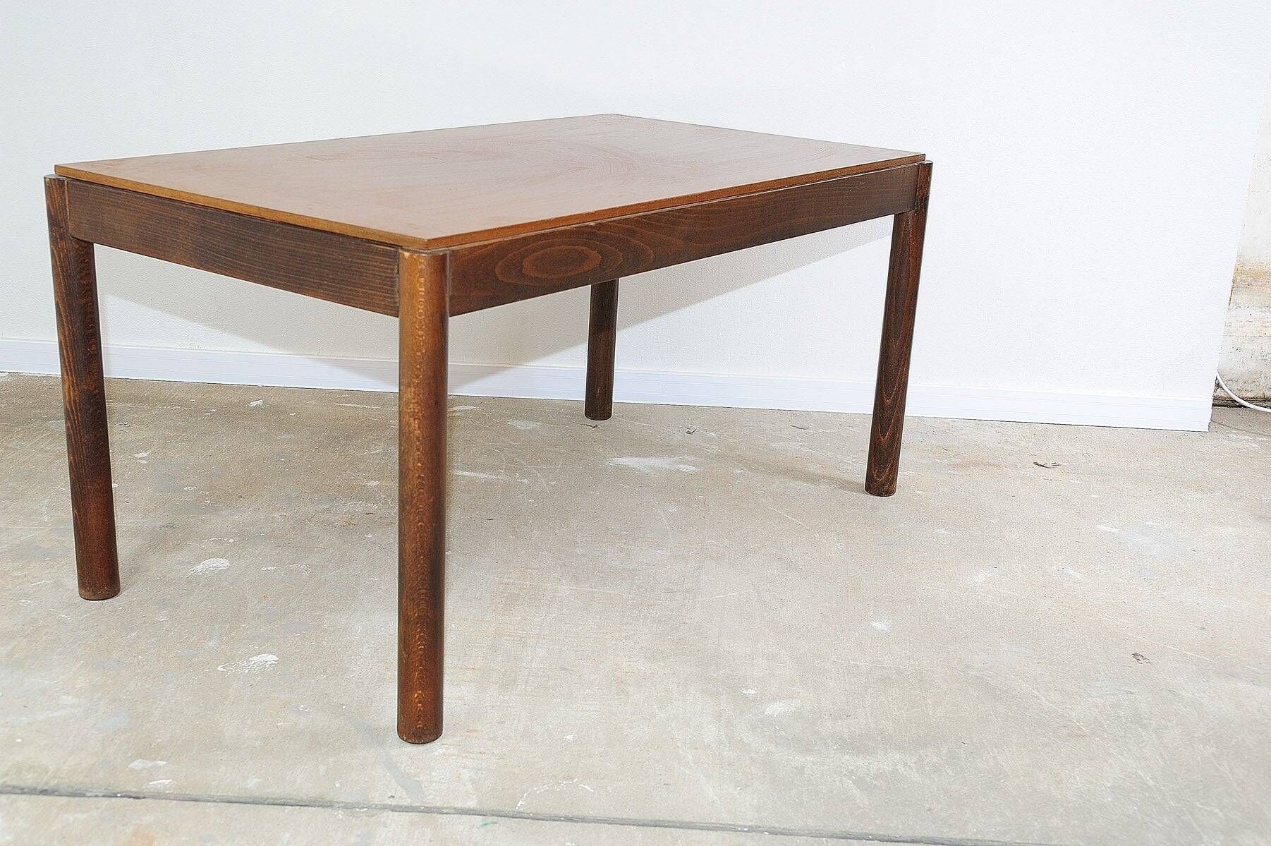 Vintage coffee table, mid-century modern wooden living room table, 1970s