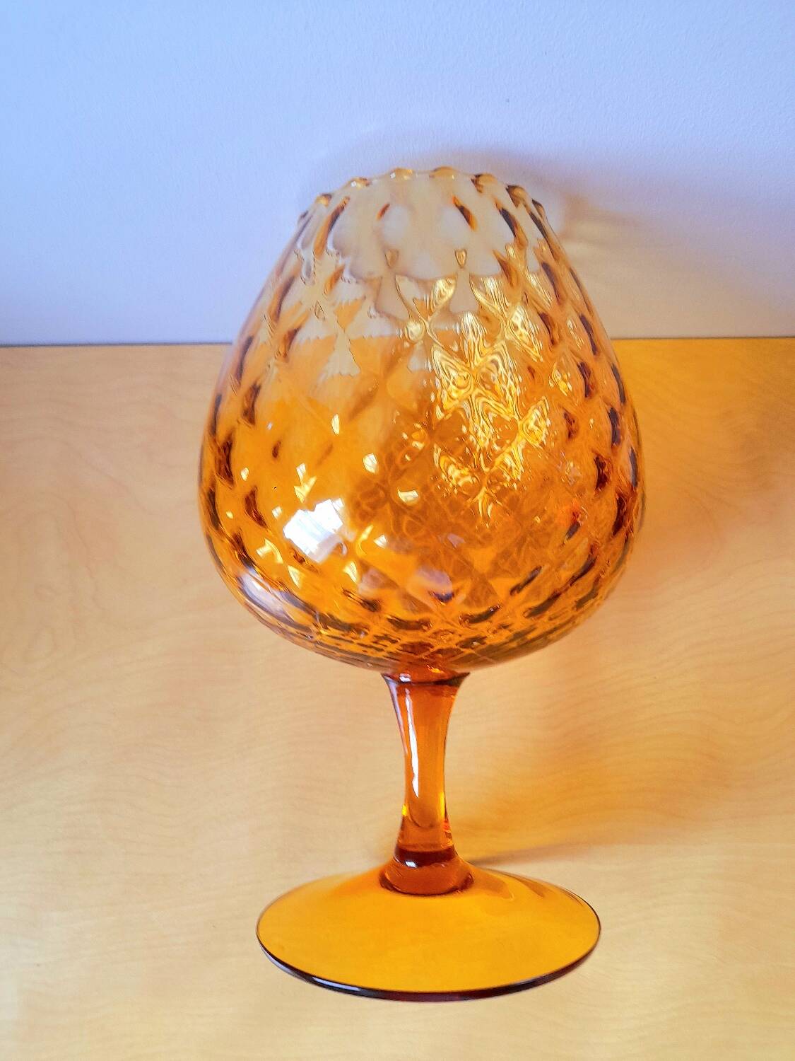 Amber glass vase Empoli 1970