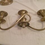 Grand chandelier 3 feux / bougeoir en met.argente styl classique