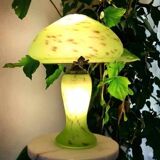 Lampe champignon art déco pâte de verre