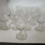 Set of 10 faceted wine or water glasses
