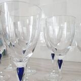 10 Crystal d'Arques glasses model Venice Sapphire blue