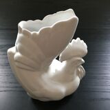 White rooster vase