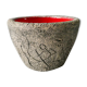 Red enamelled sandstone cup, Francis Triay, 50/60