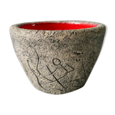 Coupelle en grès émaillé rouge, Francis Triay, années 50/60