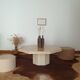 Coffee table in travertine marble Rochebobois vintage 80s