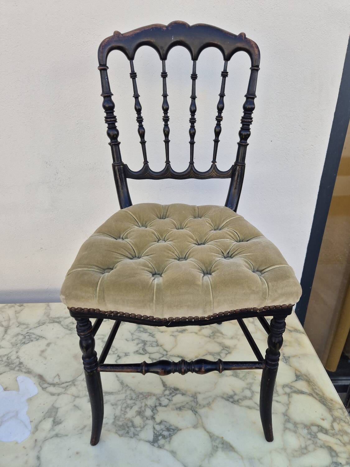 Napoleon III chair in blackened wood, 19th century