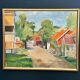 Original Swedish Oil On Canvas – Street With Houses And Trees By Ulfe – Dated 1982 – Vintage & Framed