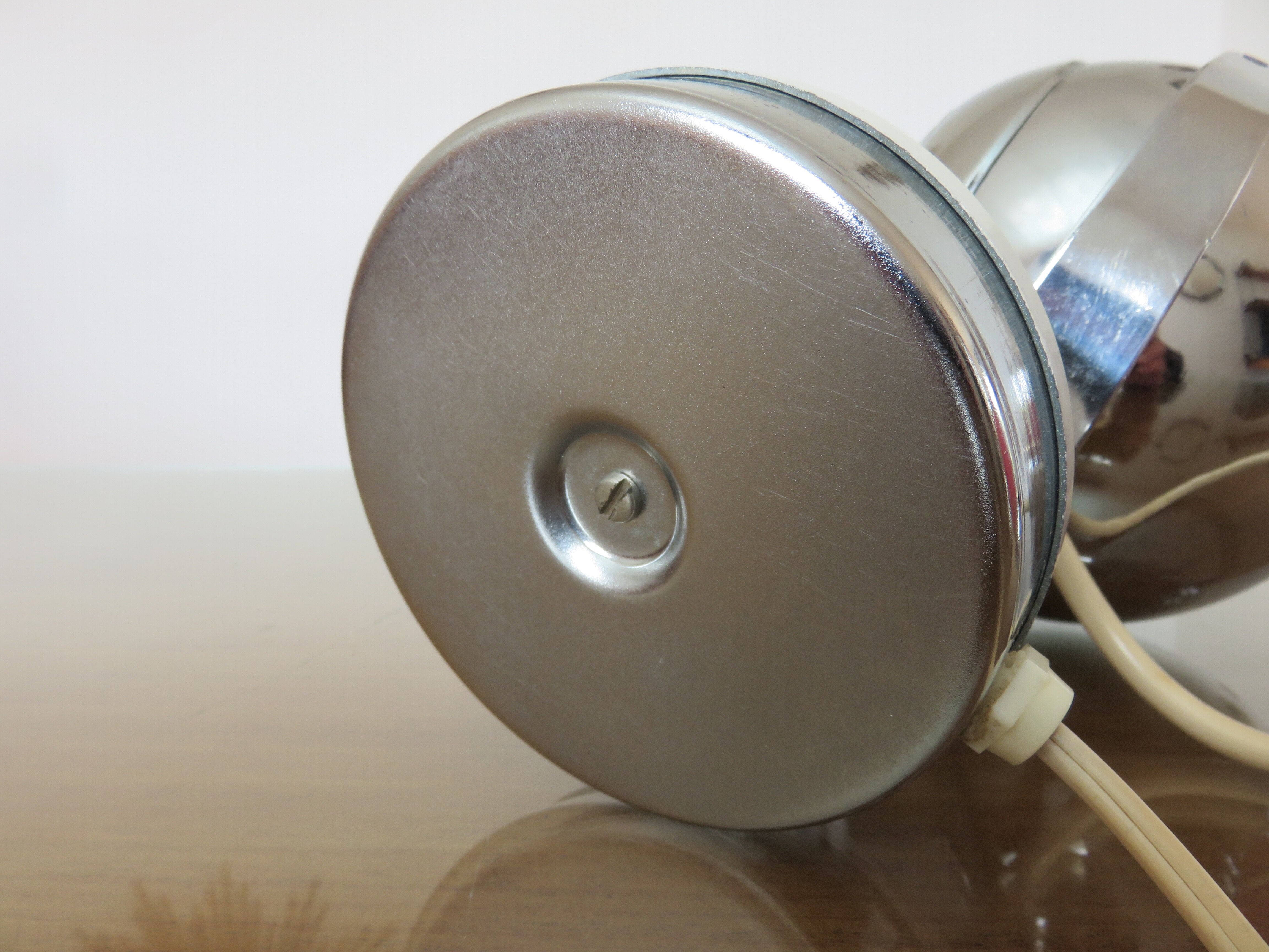 Eye ball lamp in chromed metal from the 70