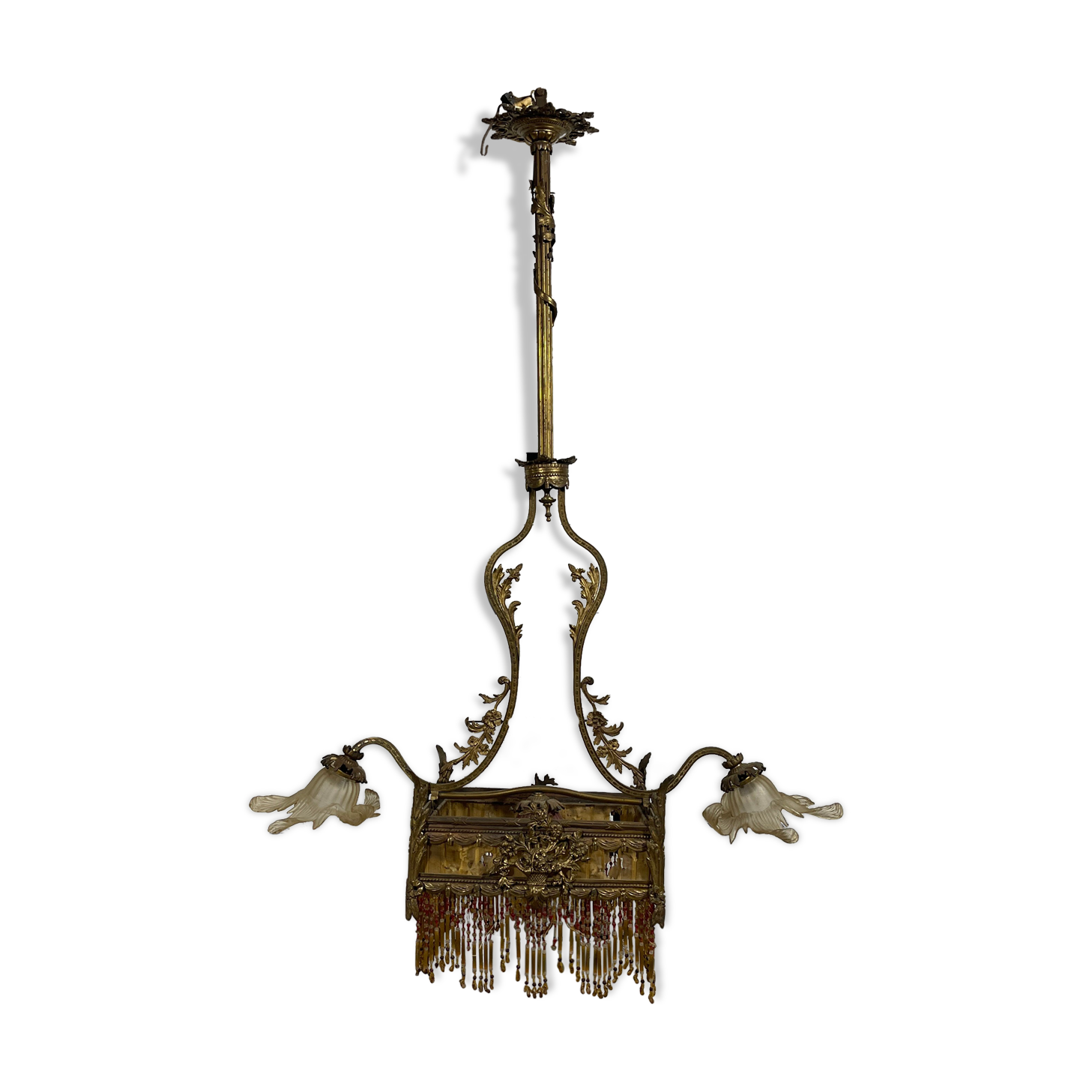 Antique brass chandelier