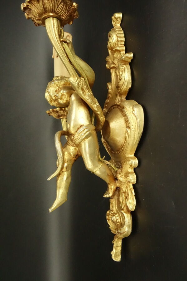 Great pair of wall light  the Cherubim, of Louis XV style