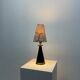 Conical table lamp in brass and wood, Italy 1960