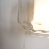 Chandelier 1930 double Opaline blown glass brass and copper