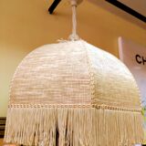 Bohemian hanging lamp cannage and vintage fringes