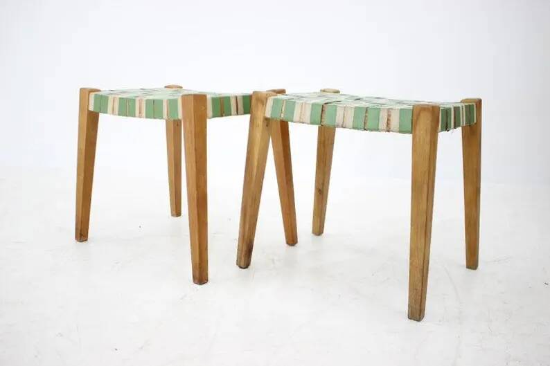 Pair of Midcentury Stools or Tabourets, 1950s