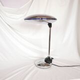 Adjustable chrome metal UFO lamp, space age, UFO, Aluminor, France, 1980.