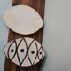 Vintage artisanal rustic ceramic butter dish with geometric eye pattern