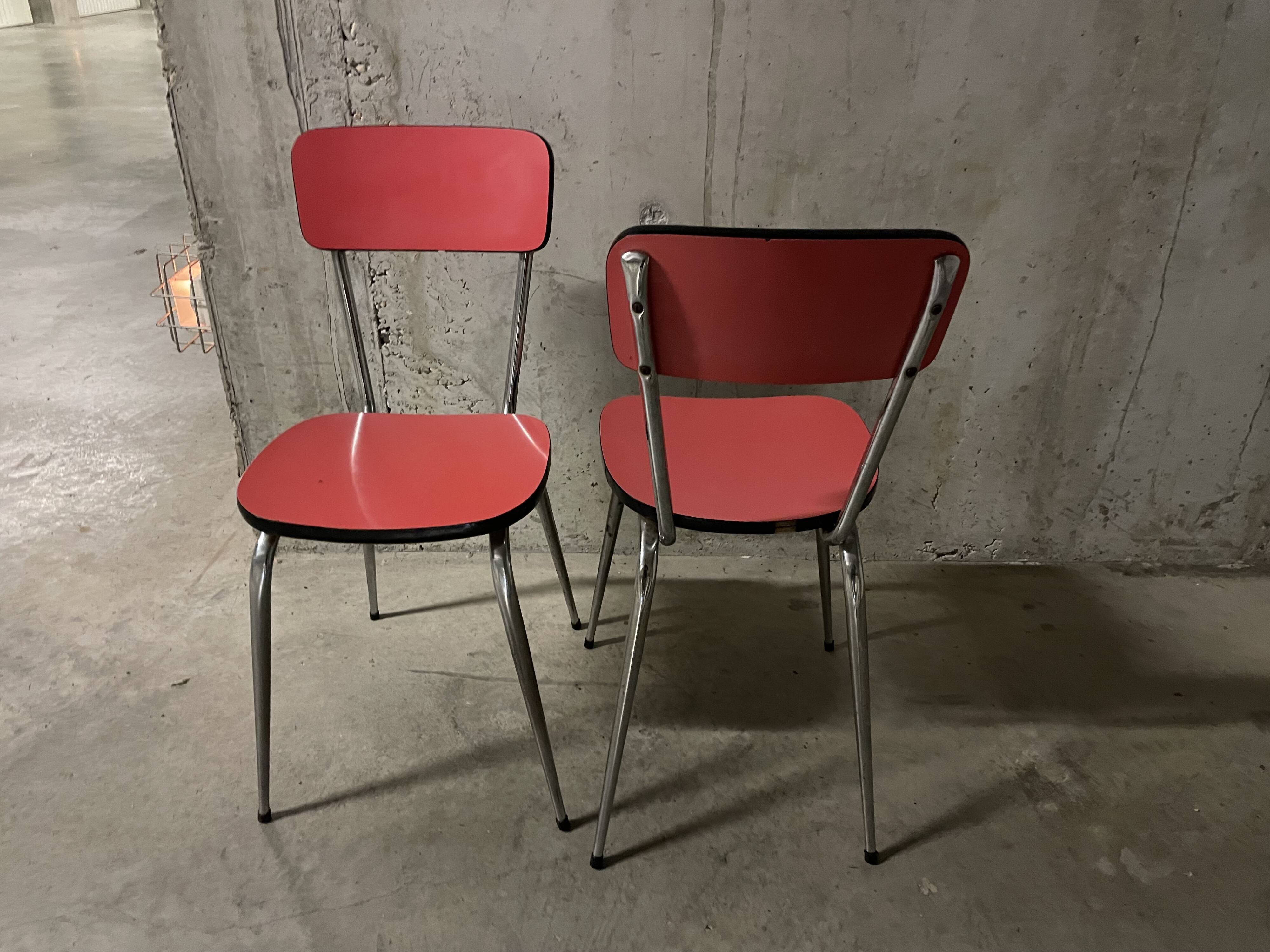 Paire de chaises en formica années 70